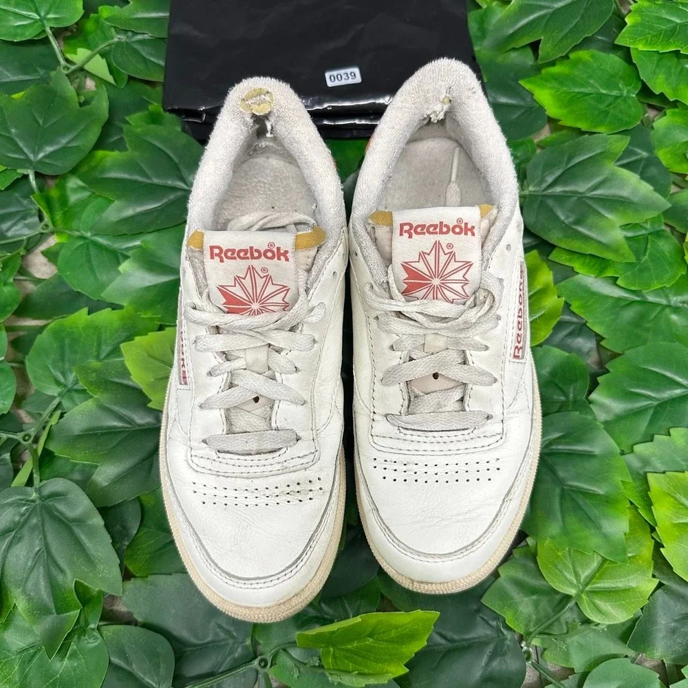 Reebok The Athlete's Shoe White Red Leather Sneakers